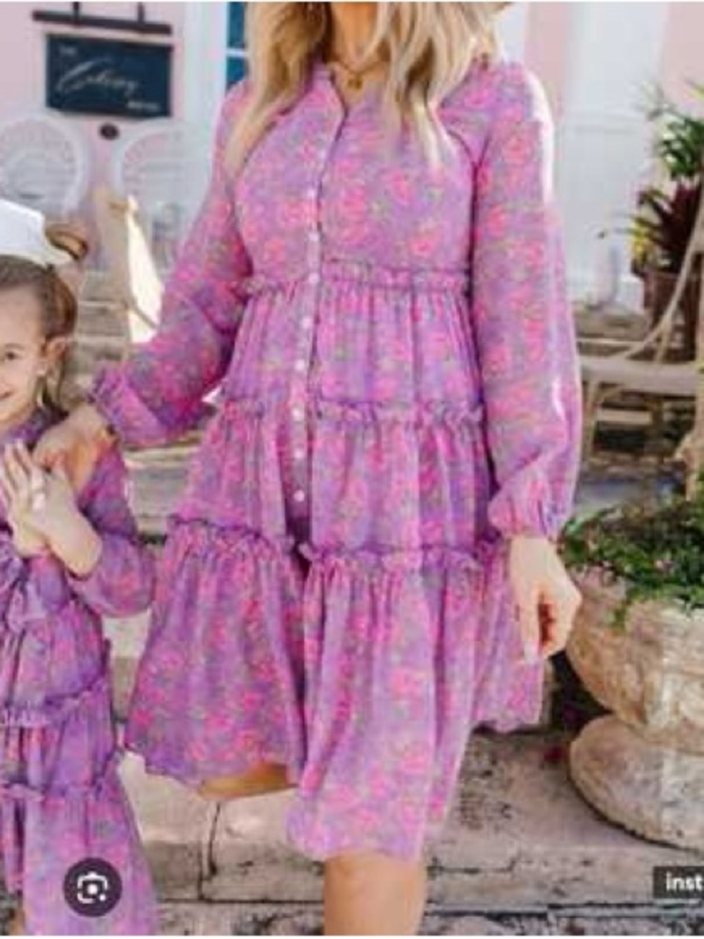 Ivy City Co Lydia Midi Tiered Dress in Pink Floral - Picture 2 of 14